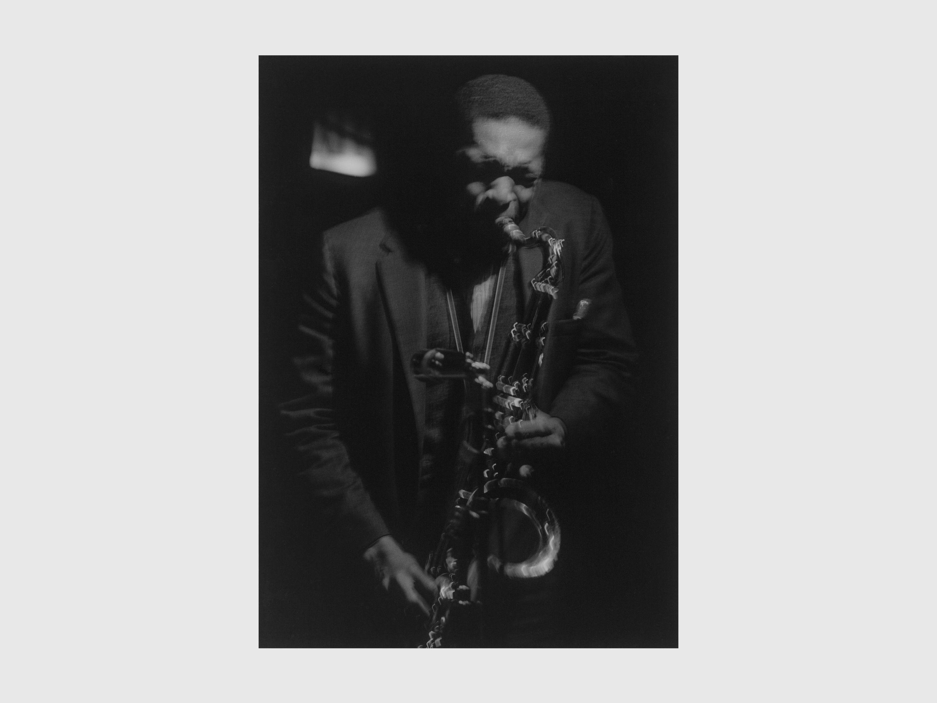 A photograph by Roy de Carava titled Coltrane #24, dated 1963.